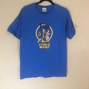 Cholo wars katari arts medium blue men’s graphic T
